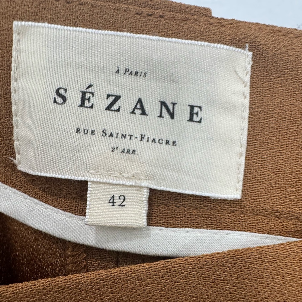 Sezane Loulou wide leg trouser in coffee - Picture 7 of 10